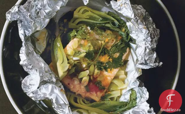 Somon cu Hoisin, portocaliu și Bok Choy