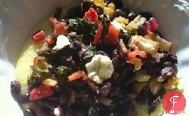 Chard Elvețian Cu Fasole Pinto Și Brânză De Capră