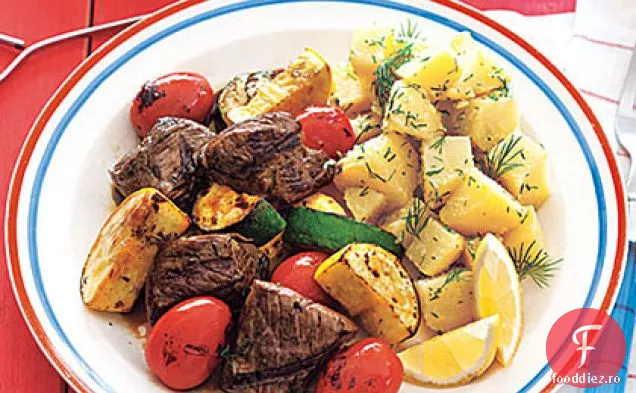 Filet-kebab de legume cu glazură balsamică