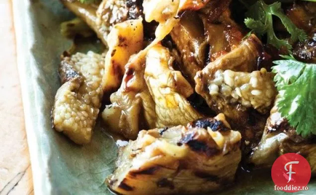 Salata de vinete prăjite și praz a lui Charles Phan