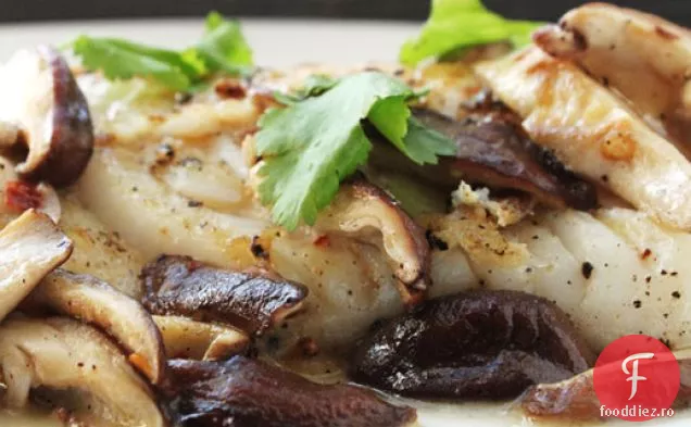 Pește prăjit cu ciuperci Shiitake