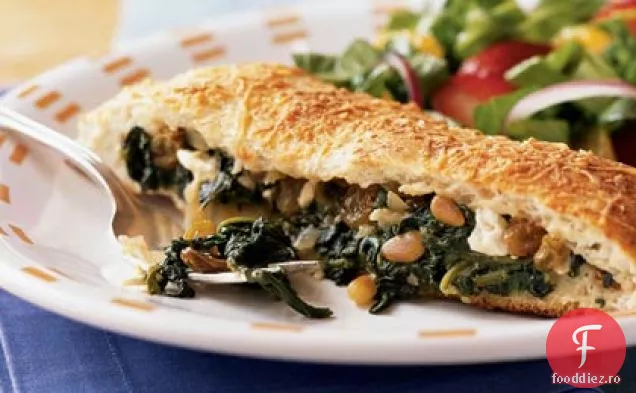 Focaccia umplută cu spanac și Feta