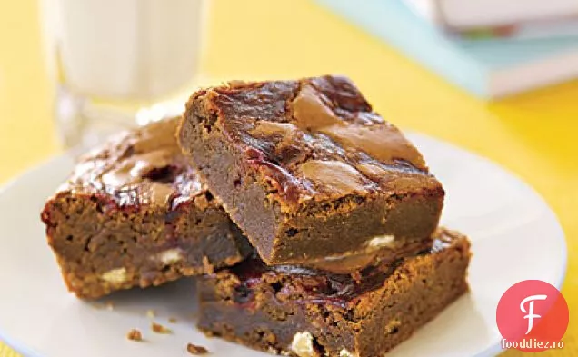 Zmeură-Swirl Brownies