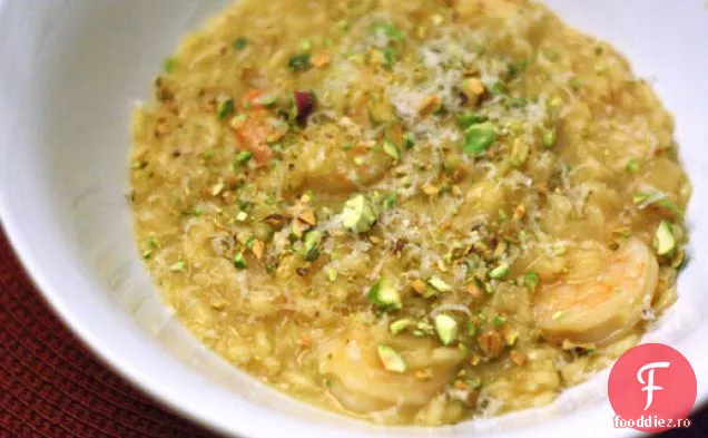 Risotto de șofran cu creveți și fistic
