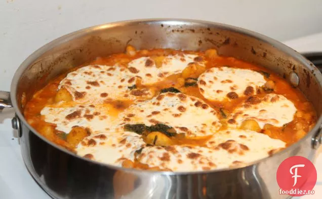 Gnocchi și Mozzarella prăjite/Smog curcubeu/fasole cannellini / toma