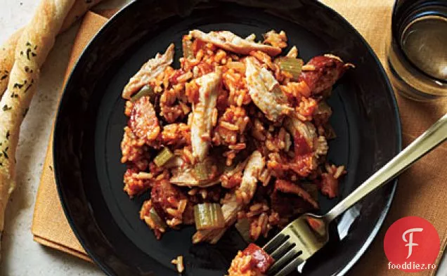 Pui și cârnați Jambalaya