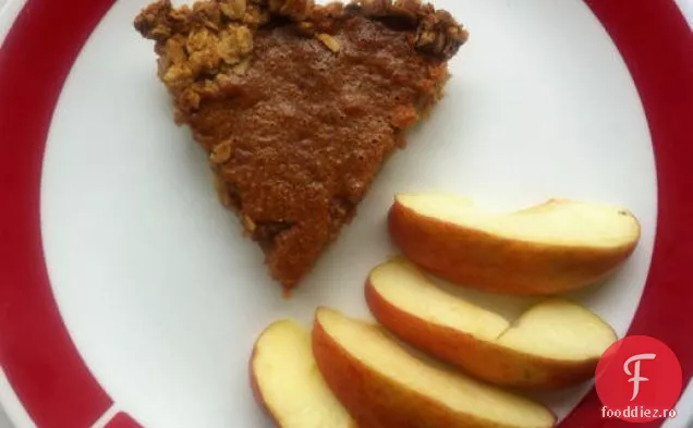 Plăcintă cu unt de mere cu crustă de Pecan de fulgi de ovăz