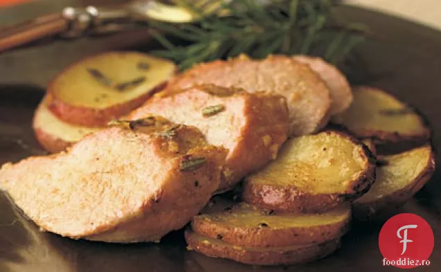 Filet de porc cu scândură de hickory cu cartofi de rozmarin Dijon