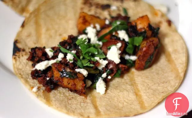 Tacos de cartofi, Chorizo și spanac
