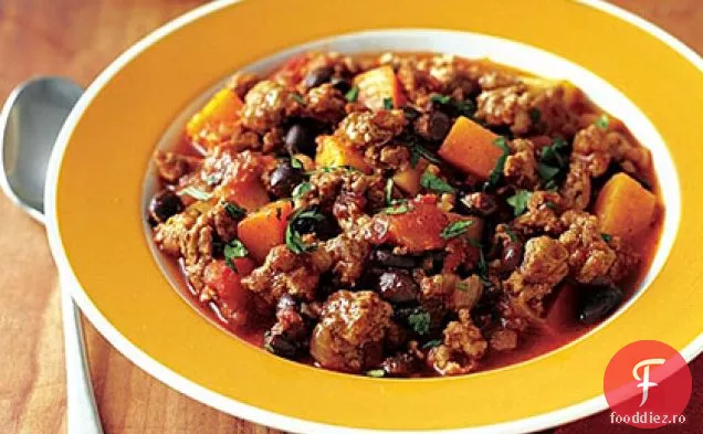 Curcan, dovlecei și Chili de fasole neagră