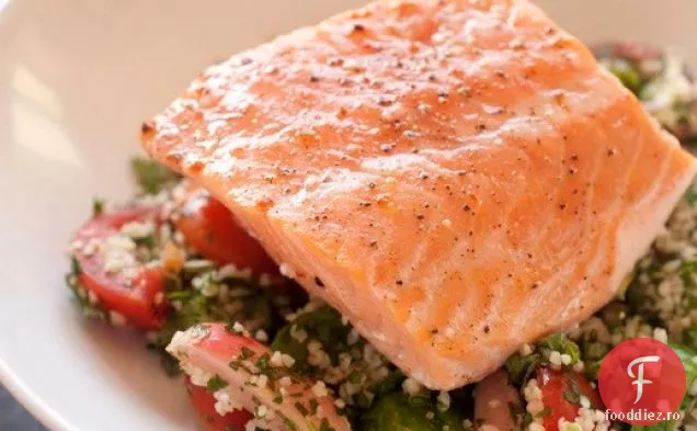 Somon Atlantic la cuptor lent cu Tabouli din ' făină, de asemenea