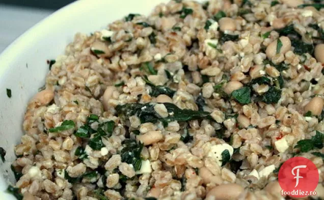 Salată de fasole albă Farro cu vinetă de lămâie