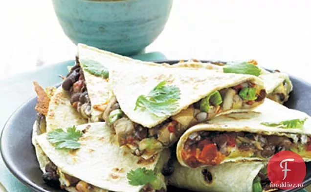 Portobello și Quesadillas de fasole neagră