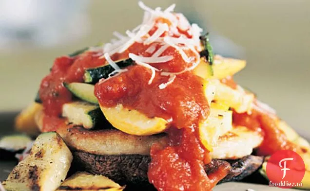 Legume la grătar cu prăjituri de cartofi