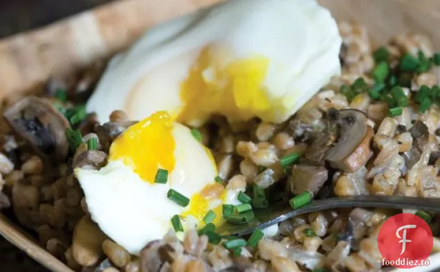 Ripe ' s Cremini Farro Hash cu ouă Pocate