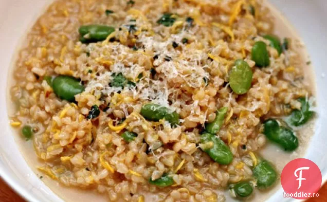 Cina în seara asta: Risotto maro cu dovlecei de vară, Favas și mentă