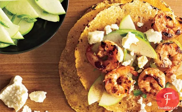 Tacos de creveți cu Salsa de mere verzi