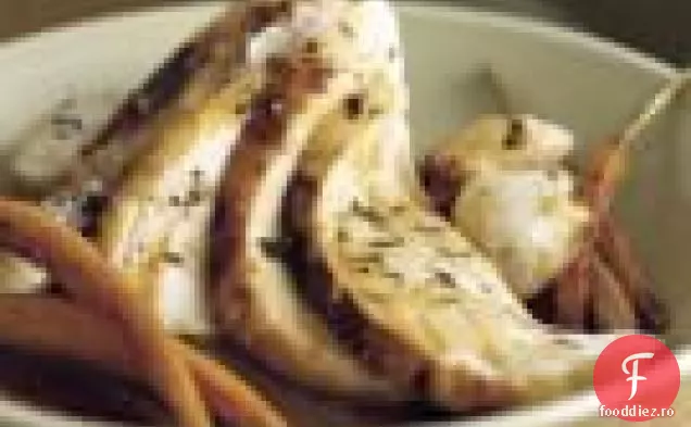 Pui prăjit cu sos de usturoi-balsamic