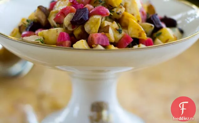 Ragut de legume rădăcinoase, pere și castane