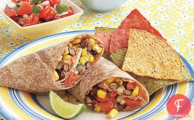 Porumb, fasole neagră și piper Jack Burritos