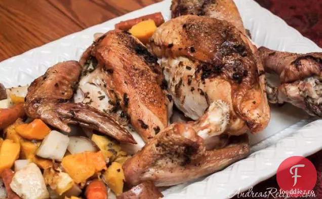 Friptură De Curcan Cu Legume Rădăcinoase Și Sos