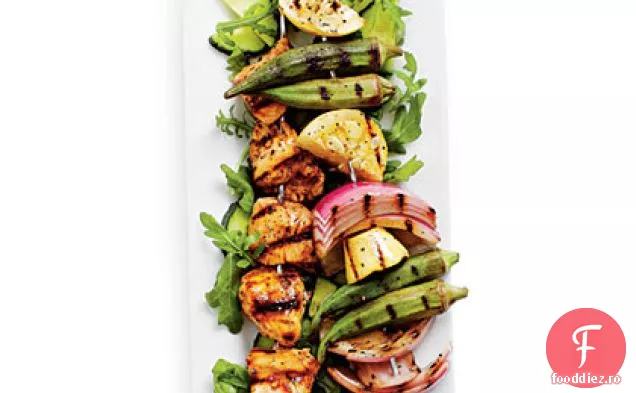 Pui La Grătar-Kabobs De Legume