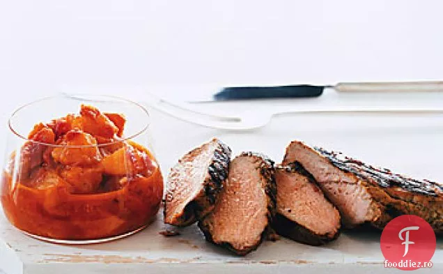 Carne de porc la grătar cu gust de piersici Curry