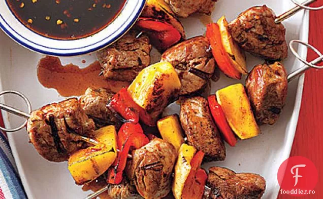 Kebaburi de porc-Mango cu glazură de lime Chili
