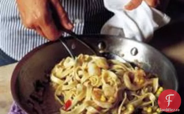 Gătește cartea: Fettuccine cu creveți Rock, porumb și Jalapeno
