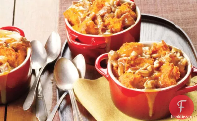 Budincă De Pâine Cu Caramel-Mere Condimentată