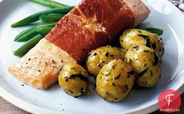 Somon învelit în Pancetta