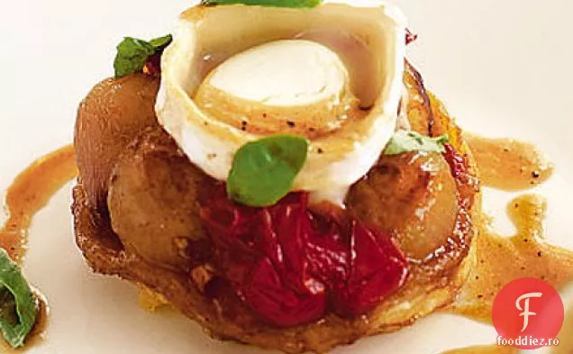 Shallot tatins cu brânză de capră