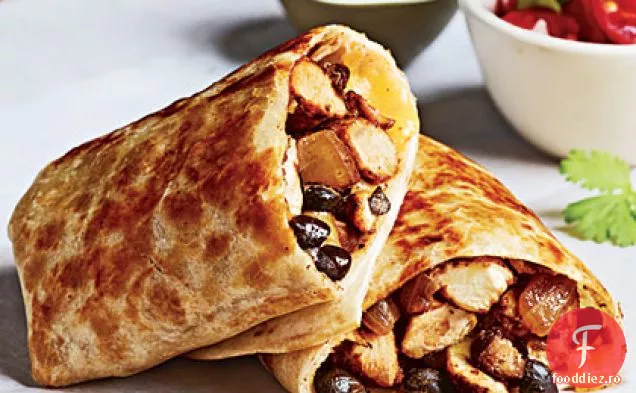 Burritos de pui și fasole