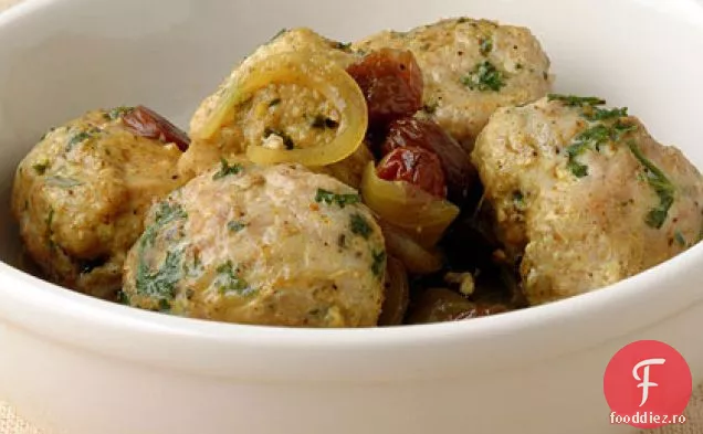 Kefta de curcan cu ceapă dulce și sos de stafide