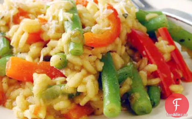 Risotto de ardei dulce și fasole verde