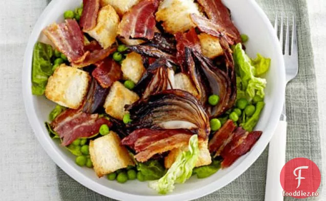 Salată de șuncă și ceapă prăjită