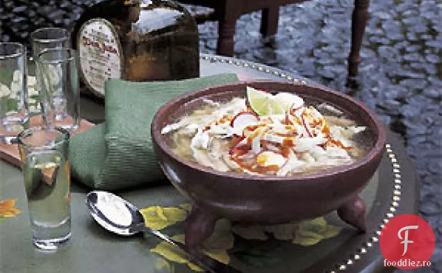 Supă de Hominy și porc cu sos Arbol Chile