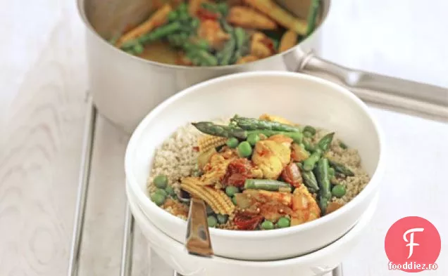Tocană de pui și legume cu cuscus integral