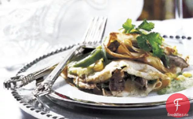 Crepe de ciuperci cu sos Poblano Chile