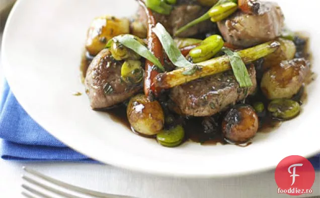 Navarin de miel și legume de primăvară