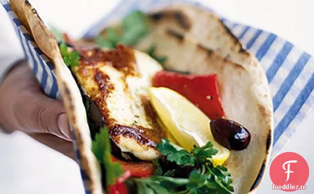 Ardei prăjit și Halloumi wraps