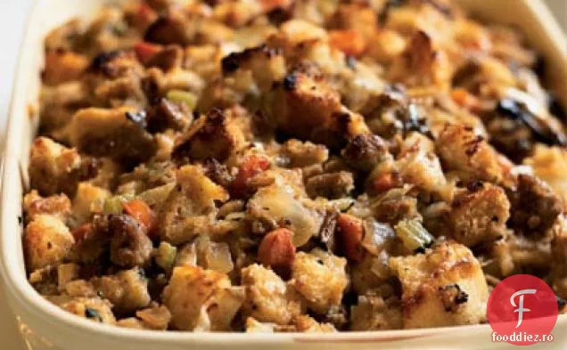 Umplutură de aluat cu pere și cârnați