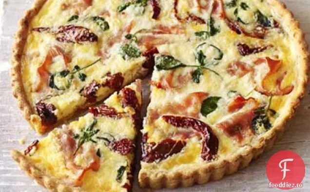 Tarta cu sunca, rosii si Nasturel