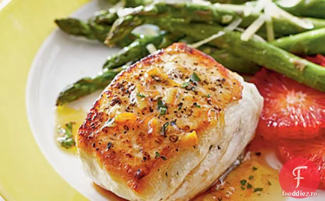 Halibut cu vinetă portocalie fumurie