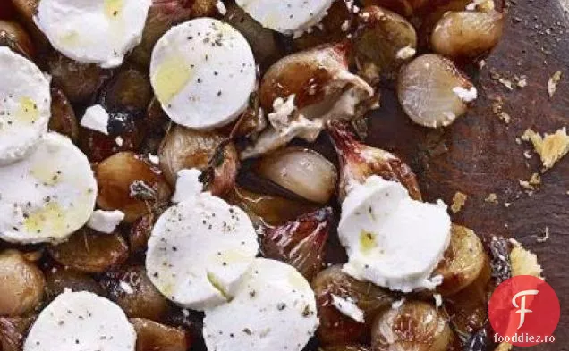 Shallot tarte tatin cu brânză de capră