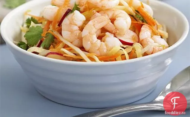Salată de varză cu creveți asiatici fără gătit