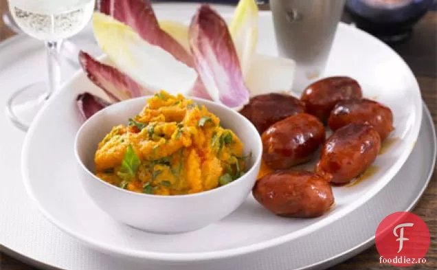 Dip de cartofi dulci cu chorizo și cicoare