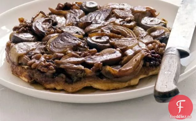 Tarte tatin cu ceapă, nucă și ciuperci