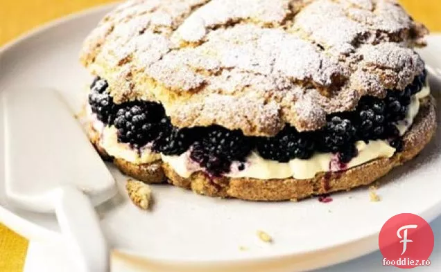 Shortcake cu mure și cremă coagulată