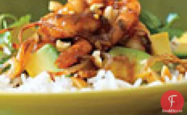 Creveți și Avocado în sos de Tamarind